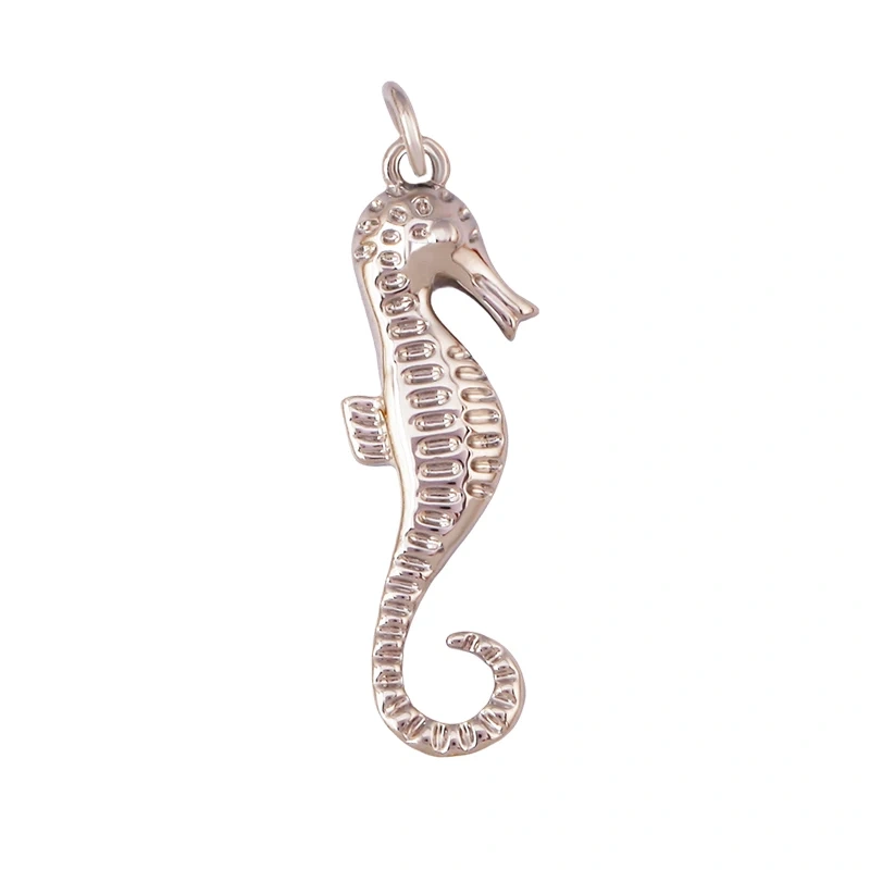 Jelly Fish Whale Seahorse Mermaid Turtle Crab Marine Sea  Shell  Charm Pendant,Gold Plated Zircon Jewelry Finding Supplies S70