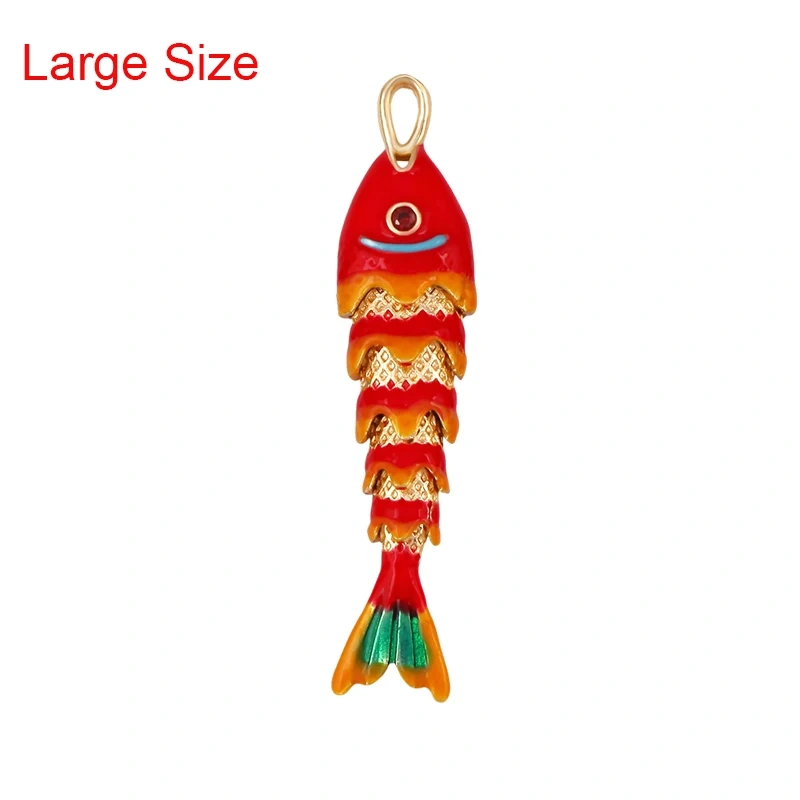 Enamel Fish Whale Shark Tale Crab Marine Sea Dalphin Charm Pendant,18K Real Gold Plated Zircon Jewelry Finding Supplies S75