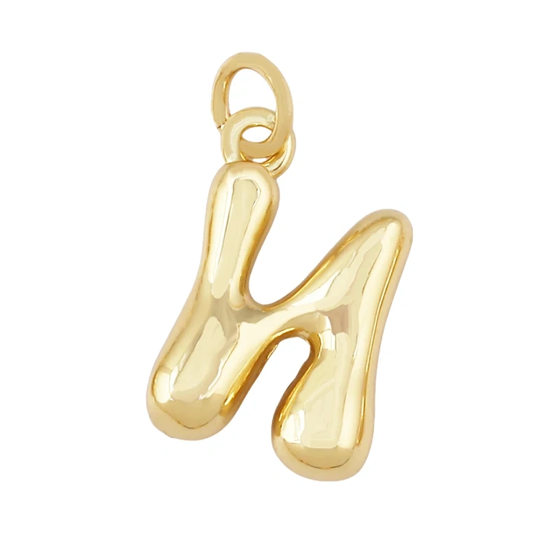 New Cute Without Zircon Brass Initial Name A-Z Letter Charm Pendant,Real 18K Gold Plated Necklace Bracelet Jewelry Supplies S51