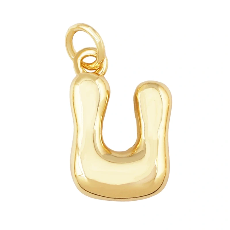 New Cute Without Zircon Brass Initial Name A-Z Letter Charm Pendant,Real 18K Gold Plated Necklace Bracelet Jewelry Supplies S51