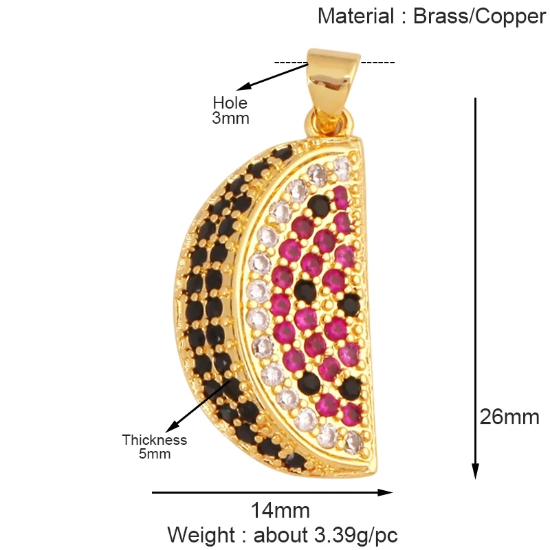 Cute 3D Dragon Fruit Strawberry Water Melon Cherry Banana Peach Charm Pendant,Jewelry Necklace Bracelet DIY Making Supplies S40