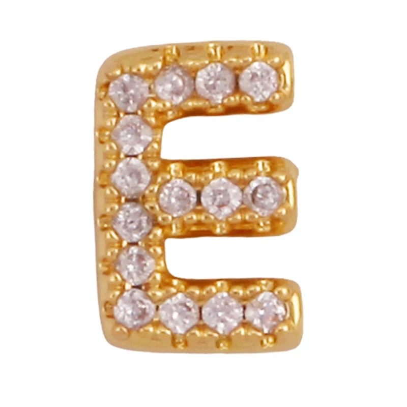Trendy Mini Initial Name A-Z Letter Beads Charm Pendant,Real 18K Gold Plated Necklace Bracelet DIY Jewelry Findings Supplies S27