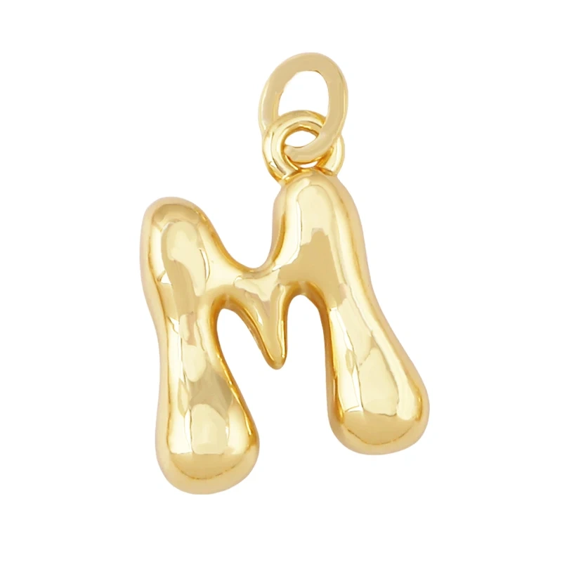 New Cute Without Zircon Brass Initial Name A-Z Letter Charm Pendant,Real 18K Gold Plated Necklace Bracelet Jewelry Supplies S51