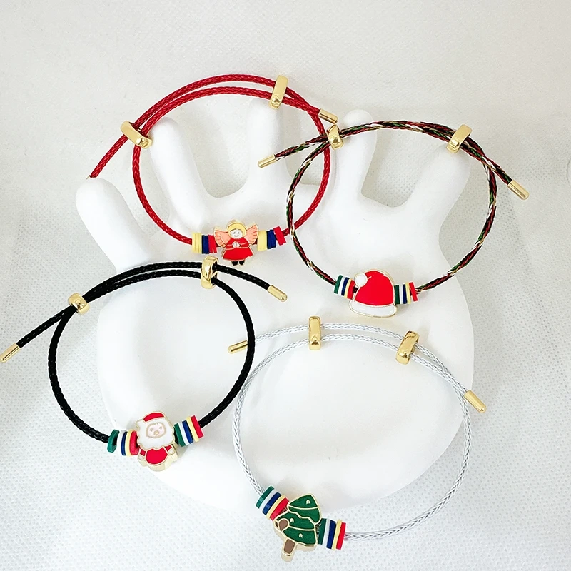Big  Large Hole Beads Santa Gloves Socks Gift Box Xmas Tree Deer , Bracelet Necklace DIY Jewelry Making Supplies S32