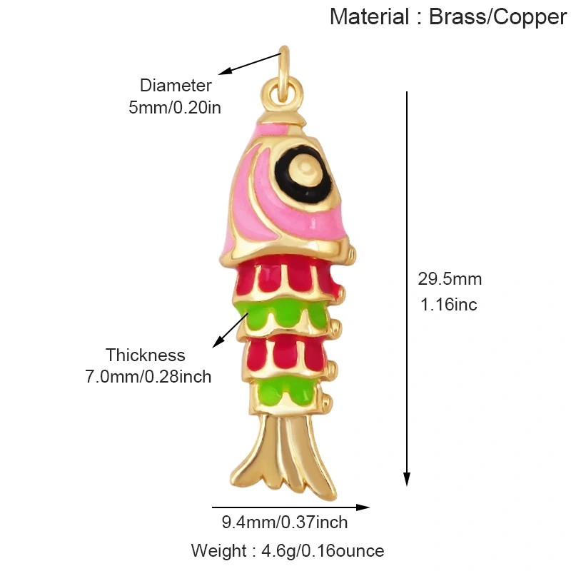 Jelly Fish Whale Seahorse Mermaid Turtle Crab Marine Sea  Shell  Charm Pendant,Gold Plated Zircon Jewelry Finding Supplies S70