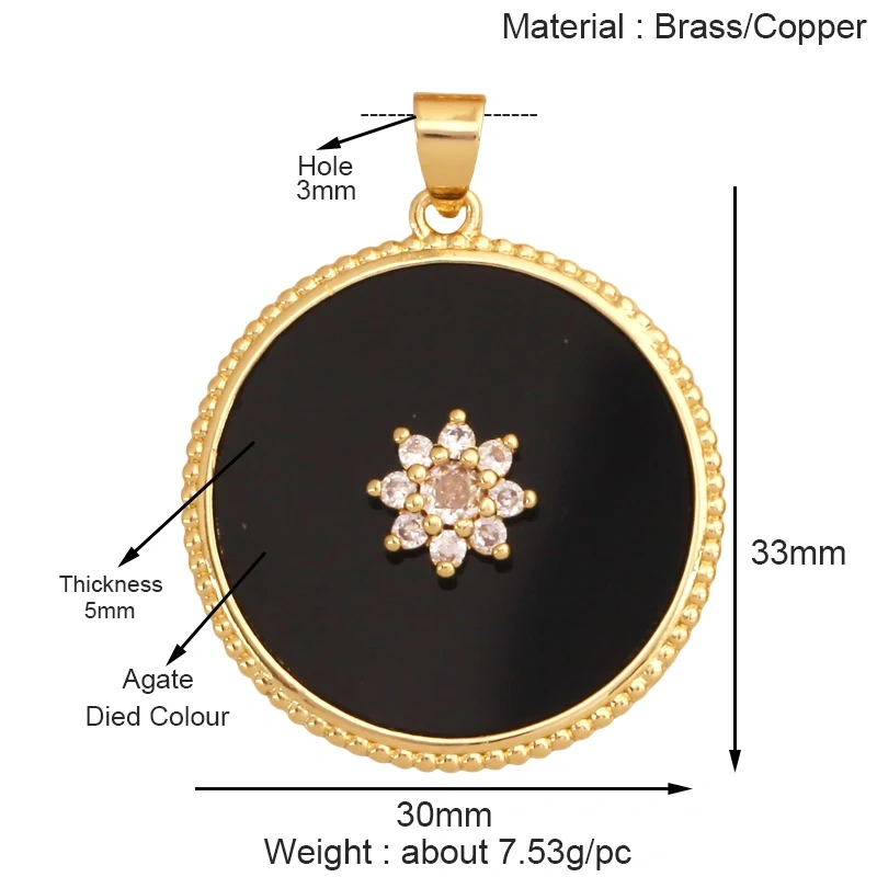 Trendy Shining Mandala Star Shell Geometry Charm Pendant,Real 18K Gold Plated Jewelry Components Accessories Supplies S34