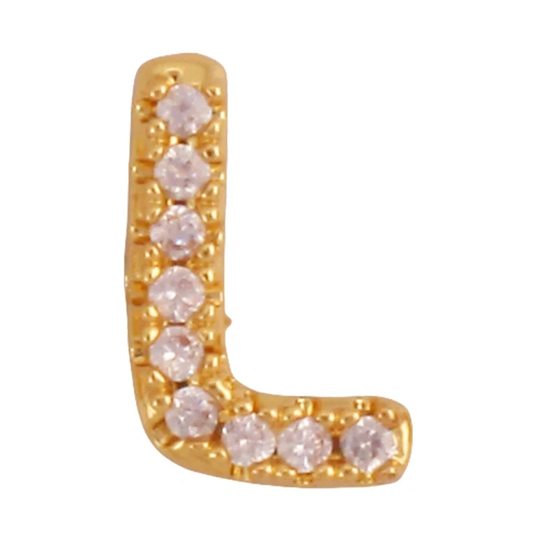 Trendy Mini Initial Name A-Z Letter Beads Charm Pendant,Real 18K Gold Plated Necklace Bracelet DIY Jewelry Findings Supplies S27