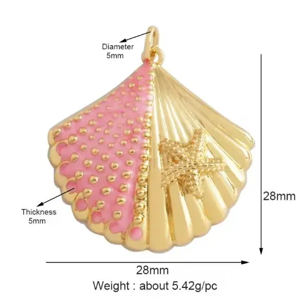 Jelly Fish Whale Seahorse Mermaid Turtle Crab Marine Sea  Shell  Charm Pendant,Gold Plated Zircon Jewelry Finding Supplies S70