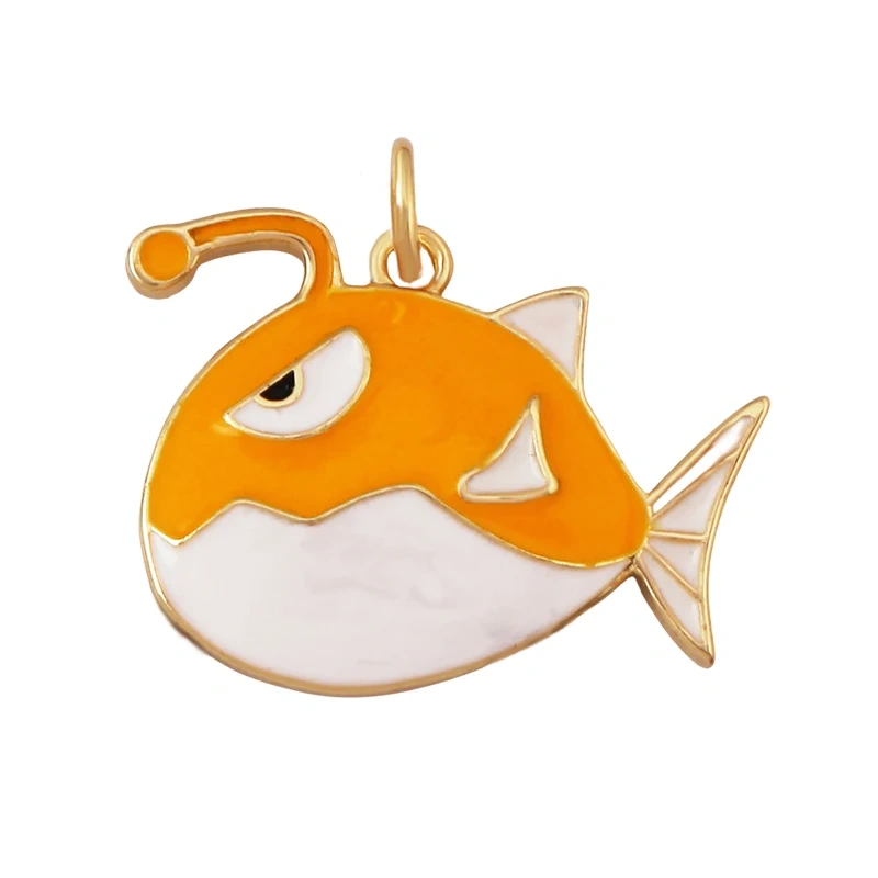 Jelly Fish Whale Seahorse Mermaid Turtle Crab Marine Sea  Shell  Charm Pendant,Gold Plated Zircon Jewelry Finding Supplies S70