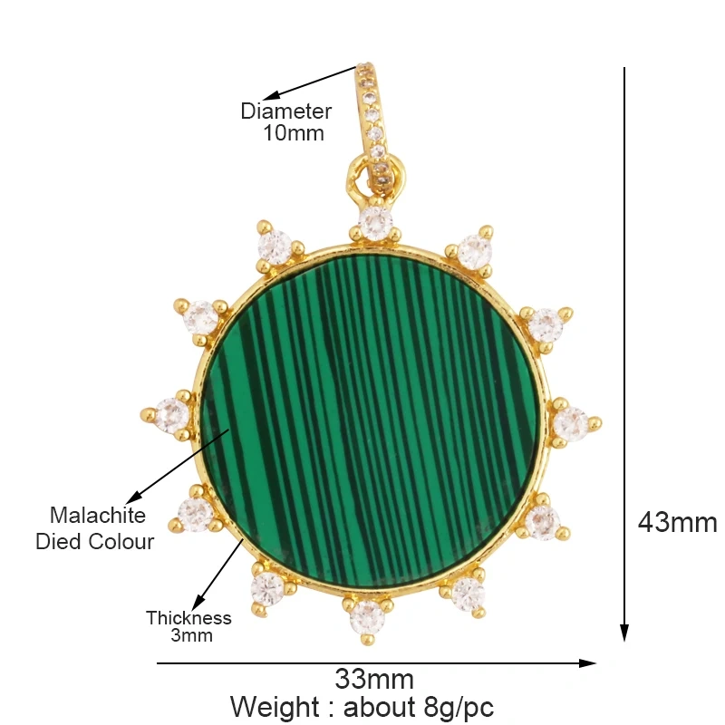 Trendy Red Sun Blue Night Star Moon Universe Celestial Rainbow Charm Pendant,Gold Plated Zircon Jewelry Findings Supply S09