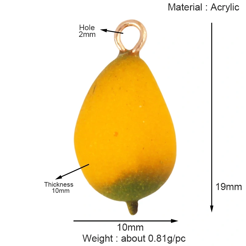 Arylic 3D Fruit Strawberry Grape Mango Durian Water Melon Cherry Pomegranate Charm Pendant,Jewelry Necklace Bracelet  Supply S18