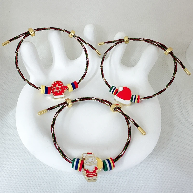 Big  Large Hole Beads Santa Gloves Socks Gift Box Xmas Tree Deer , Bracelet Necklace DIY Jewelry Making Supplies S32
