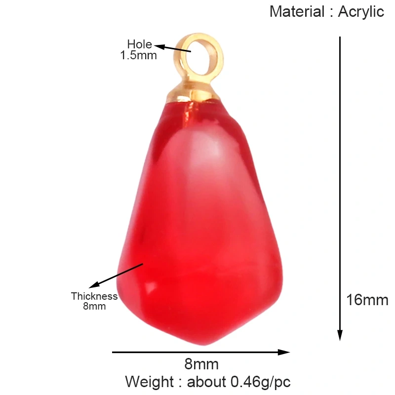 Arylic 3D Fruit Strawberry Grape Mango Durian Water Melon Cherry Pomegranate Charm Pendant,Jewelry Necklace Bracelet  Supply S18
