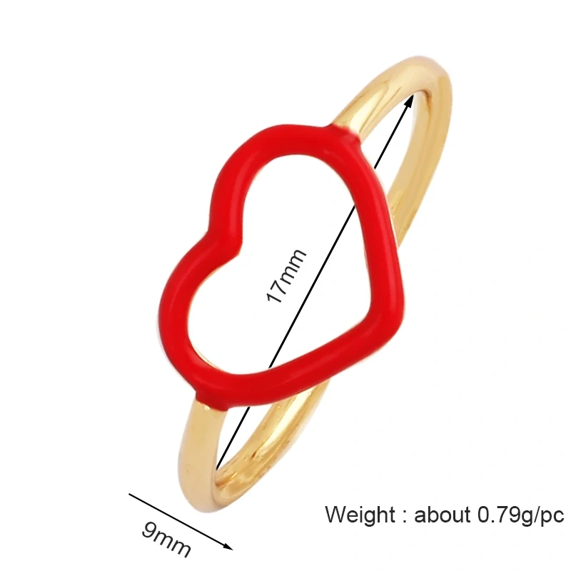 Fruit Red Cherry Strawberry Finger Ring,18K Real Gold Plated Open Adjustable Rings Charm Jewelry Findings Supplies S60