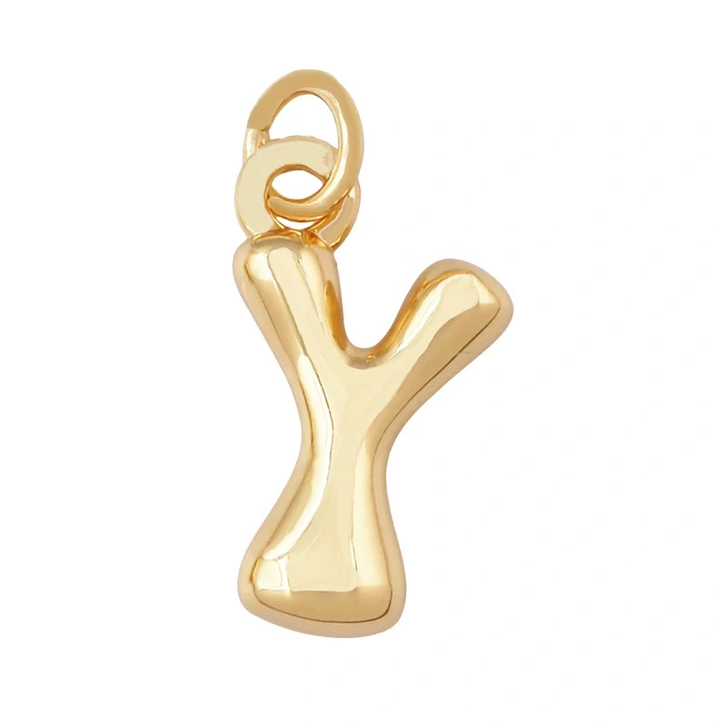 New Cute Without Zircon Brass Initial Name A-Z Letter Charm Pendant,Real 18K Gold Plated Necklace Bracelet Jewelry Supplies S51