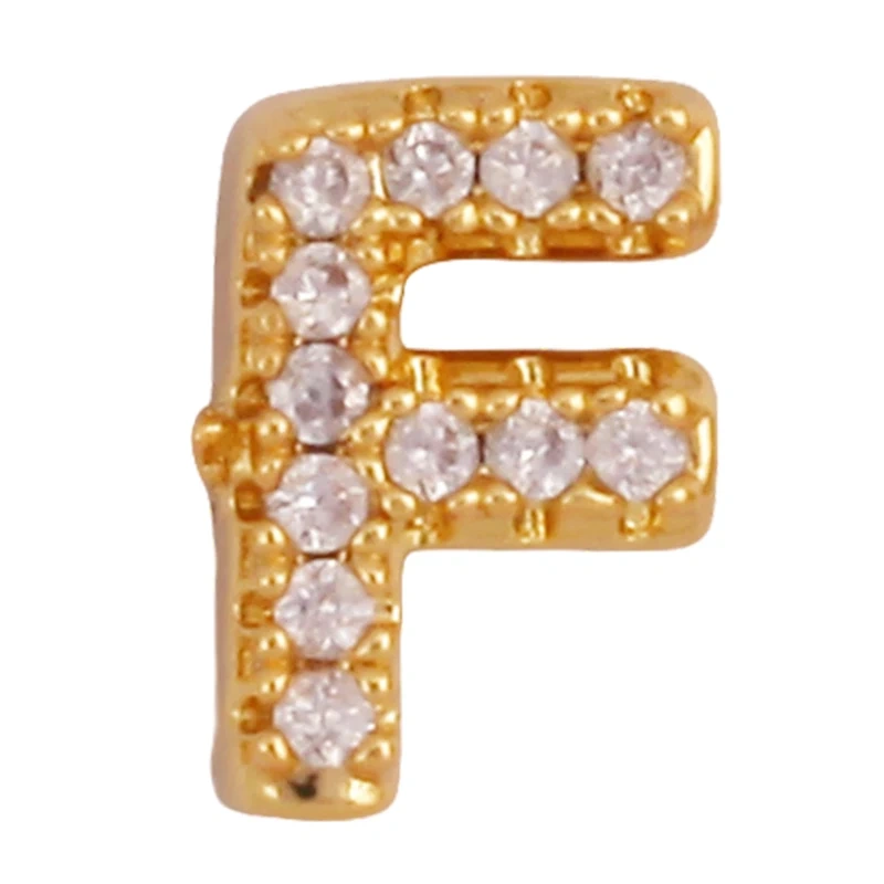 Trendy Mini Initial Name A-Z Letter Beads Charm Pendant,Real 18K Gold Plated Necklace Bracelet DIY Jewelry Findings Supplies S27
