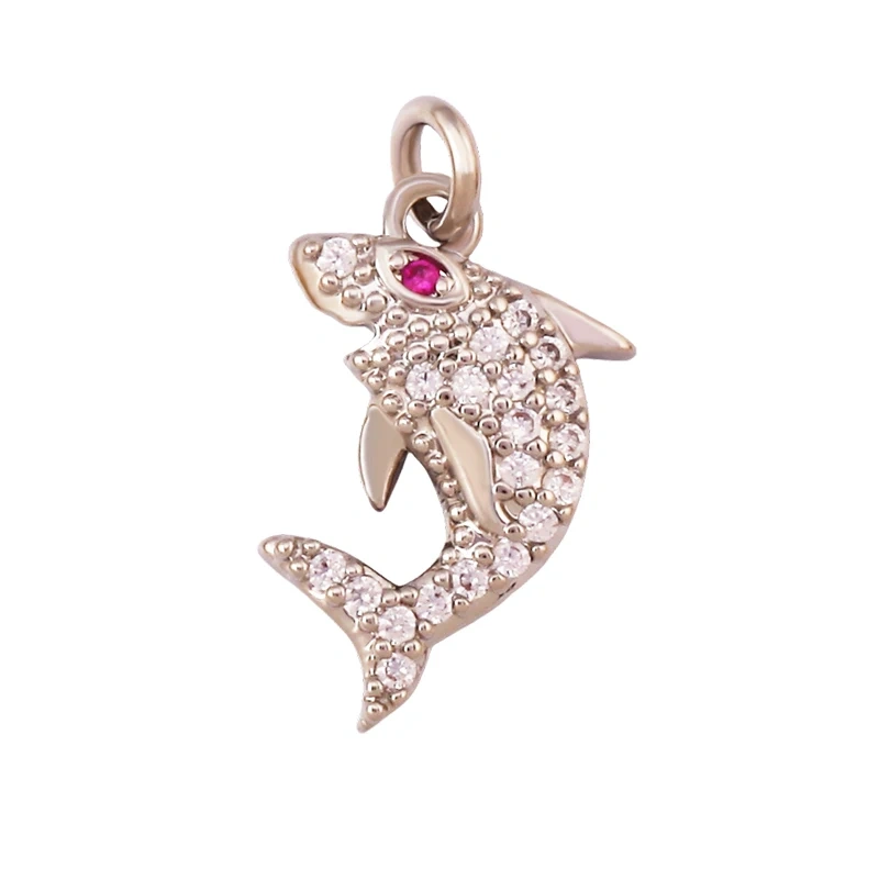 Jelly Fish Whale Seahorse Mermaid Turtle Crab Marine Sea  Shell  Charm Pendant,Gold Plated Zircon Jewelry Finding Supplies S70