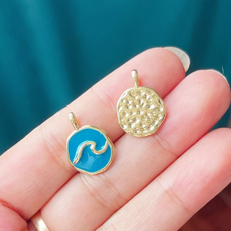 Trendy Red Sun Blue Night Star Moon Universe Celestial Rainbow Charm Pendant,Gold Plated Zircon Jewelry Findings Supply S09