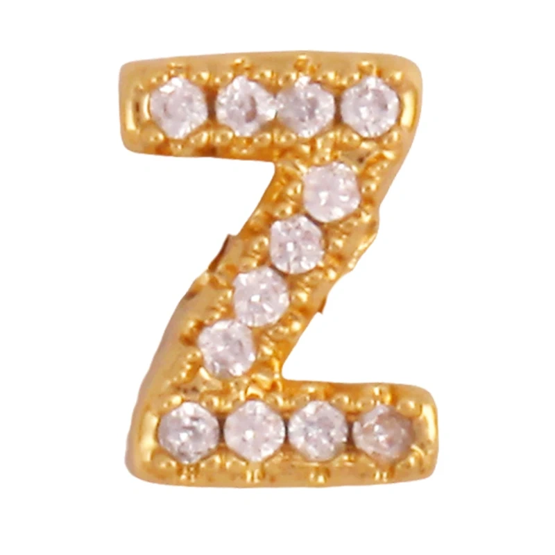 Trendy Mini Initial Name A-Z Letter Beads Charm Pendant,Real 18K Gold Plated Necklace Bracelet DIY Jewelry Findings Supplies S27