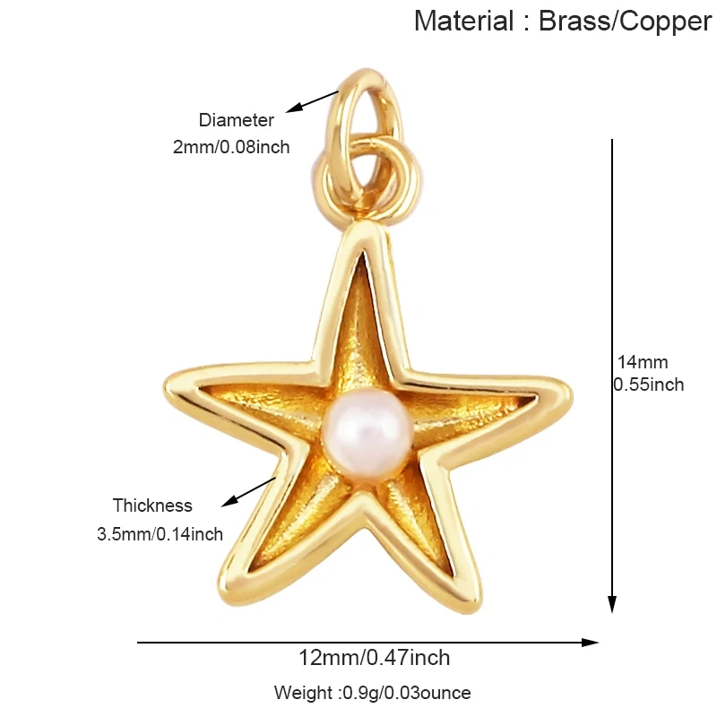 Brass Charm Mini Pendant Starfish Seahorse Shell Turtle Crab, DIYJewelry Making Supplies Accessories S49