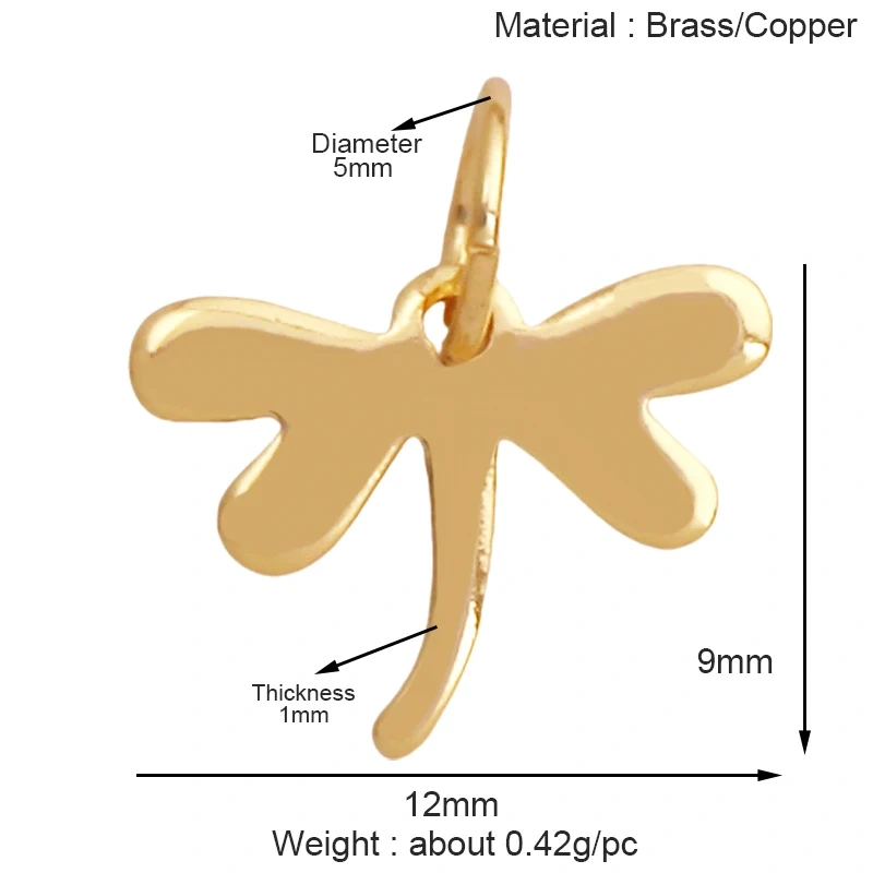 Trendy Butterfly Dragonfly Bee Bird Jumbo Focal Charm Pendant,Real 18K Gold Plated Colour,Craft Jewelry Necklace  Supplies S32