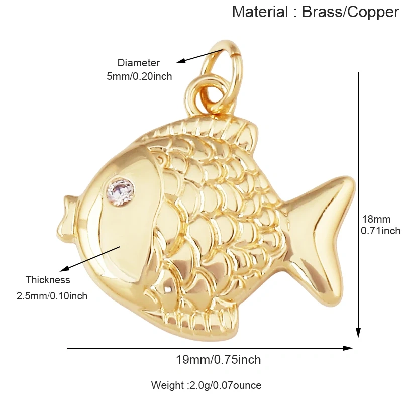 Blue White Tropical Ocean Shell Conch Seahorse Sea Fish Charm Pendant,Gold Plated Zircon Jewelry Findings Supply S93