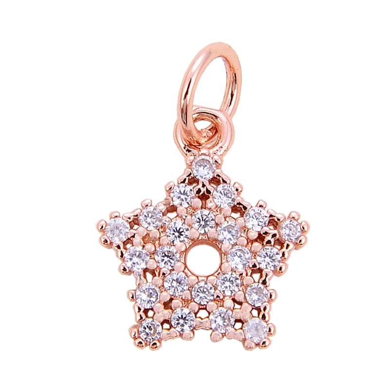 Trendy Red Sun Blue Night Star Moon Universe Celestial Rainbow Charm Pendant,Gold Plated Zircon Jewelry Findings Supply S09