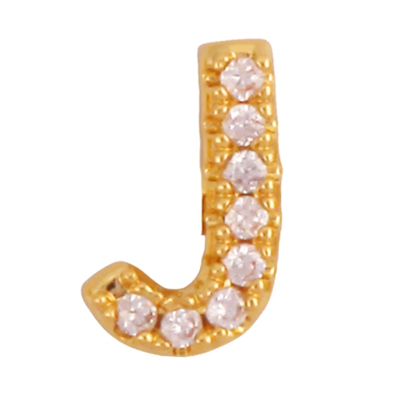 Trendy Mini Initial Name A-Z Letter Beads Charm Pendant,Real 18K Gold Plated Necklace Bracelet DIY Jewelry Findings Supplies S27