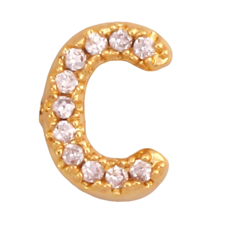 Trendy Mini Initial Name A-Z Letter Beads Charm Pendant,Real 18K Gold Plated Necklace Bracelet DIY Jewelry Findings Supplies S27