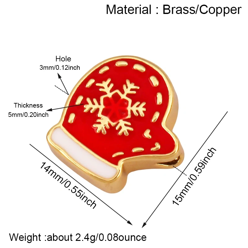 Big  Large Hole Beads Santa Gloves Socks Gift Box Xmas Tree Deer , Bracelet Necklace DIY Jewelry Making Supplies S32