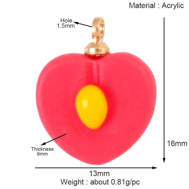 Arylic 3D Fruit Strawberry Grape Mango Durian Water Melon Cherry Pomegranate Charm Pendant,Jewelry Necklace Bracelet  Supply S18