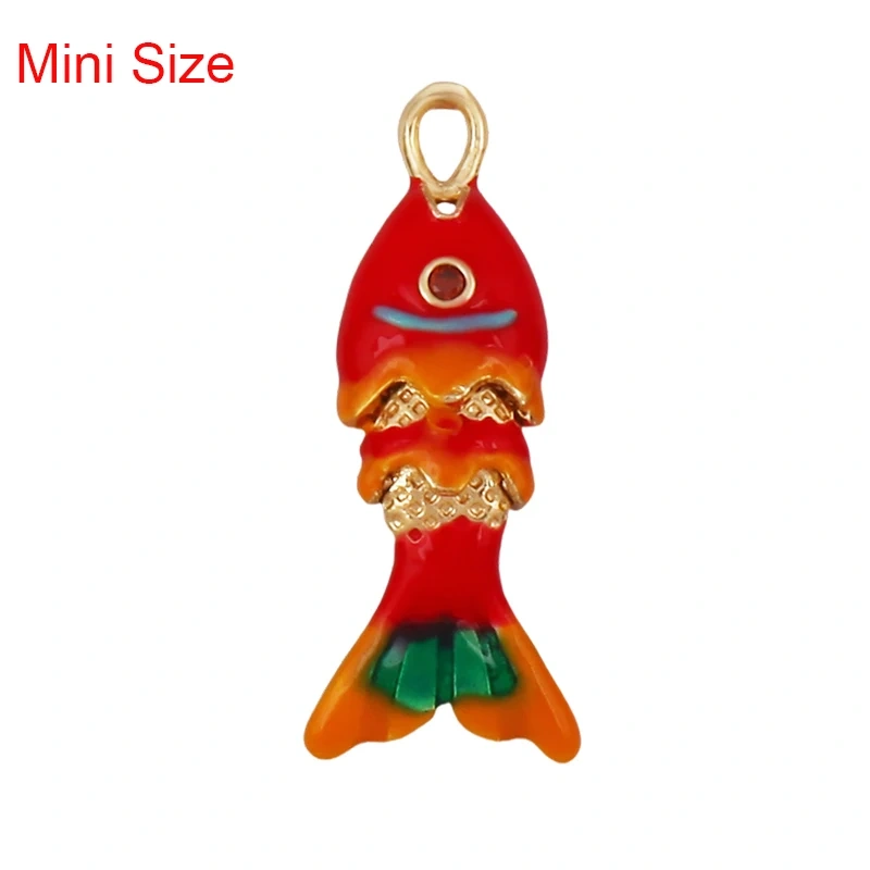 Enamel Fish Whale Shark Tale Crab Marine Sea Dalphin Charm Pendant,18K Real Gold Plated Zircon Jewelry Finding Supplies S75