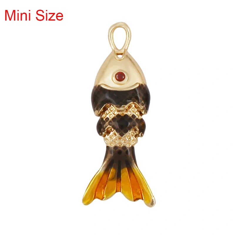 Enamel Fish Whale Shark Tale Crab Marine Sea Dalphin Charm Pendant,18K Real Gold Plated Zircon Jewelry Finding Supplies S75