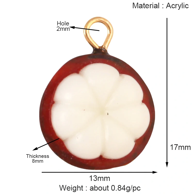 Arylic 3D Fruit Strawberry Grape Mango Durian Water Melon Cherry Pomegranate Charm Pendant,Jewelry Necklace Bracelet  Supply S18