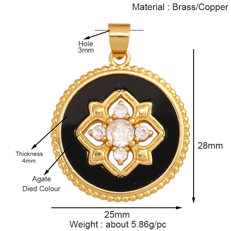 Trendy Shining Mandala Star Shell Geometry Charm Pendant,Real 18K Gold Plated Jewelry Components Accessories Supplies S34