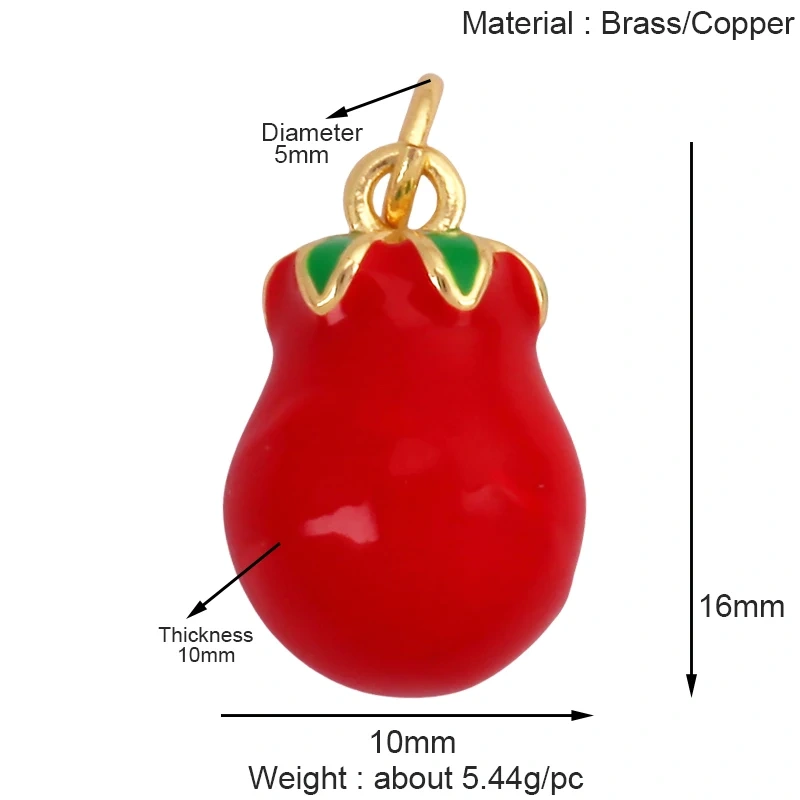 Cute 3D Dragon Fruit Strawberry Water Melon Cherry Banana Peach Charm Pendant,Jewelry Necklace Bracelet DIY Making Supplies S40