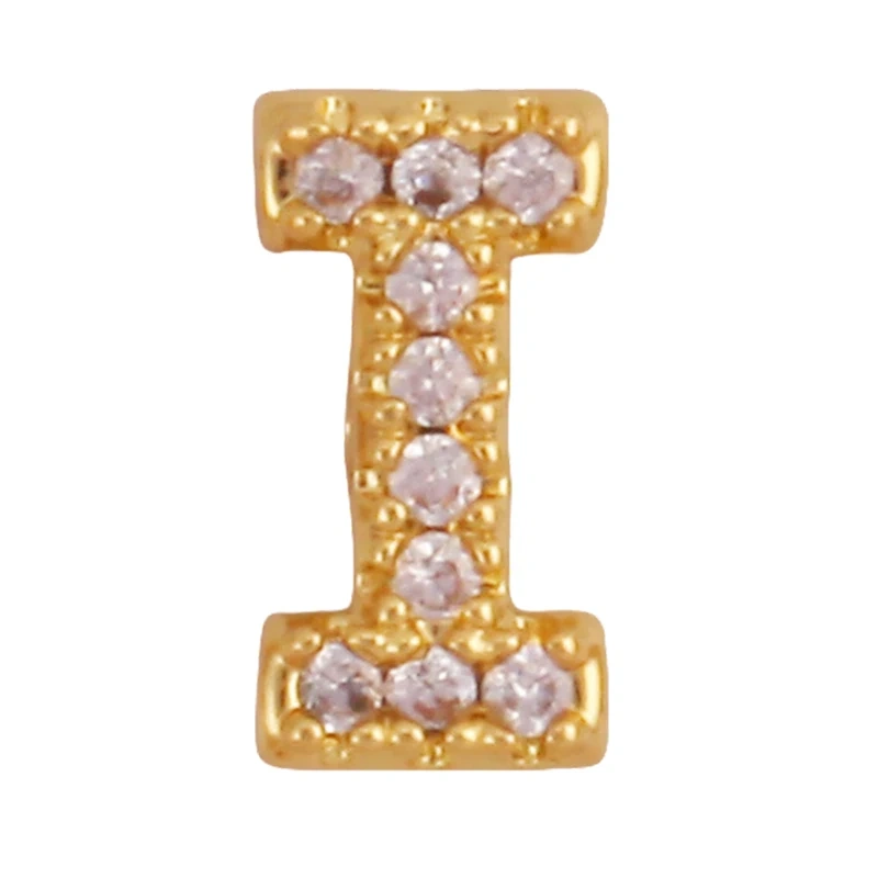 Trendy Mini Initial Name A-Z Letter Beads Charm Pendant,Real 18K Gold Plated Necklace Bracelet DIY Jewelry Findings Supplies S27