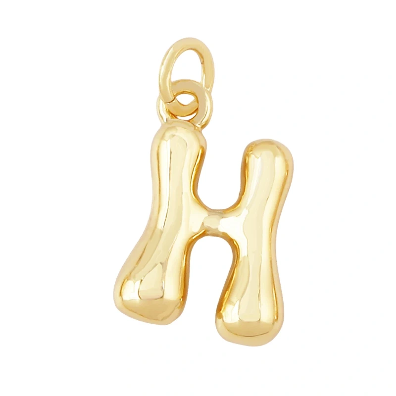 New Cute Without Zircon Brass Initial Name A-Z Letter Charm Pendant,Real 18K Gold Plated Necklace Bracelet Jewelry Supplies S51