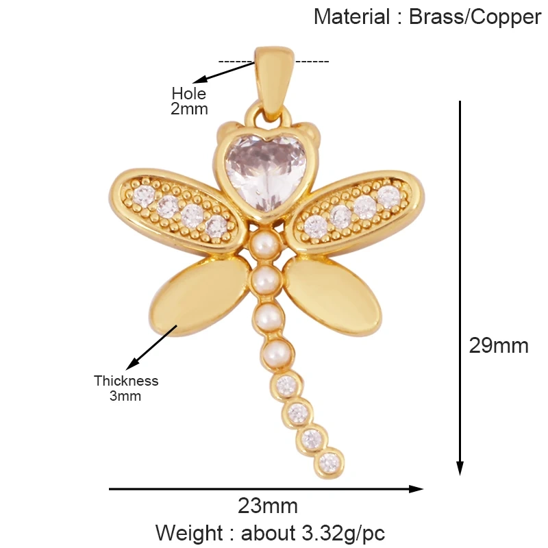 Trendy Butterfly Dragonfly Bee Bird Jumbo Focal Charm Pendant,Real 18K Gold Plated Colour,Craft Jewelry Necklace  Supplies S32