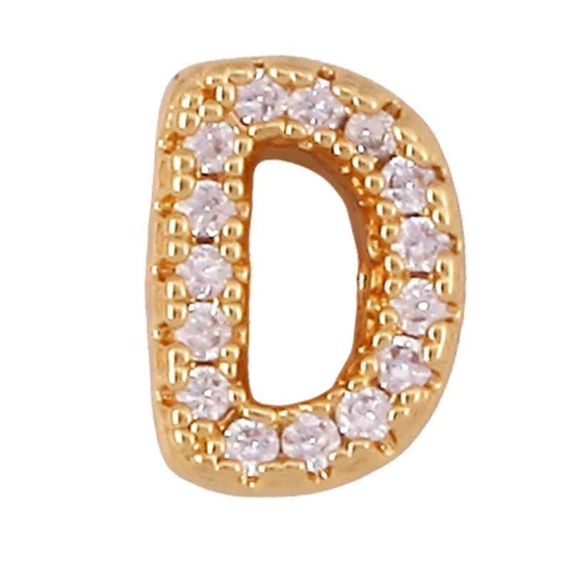 Trendy Mini Initial Name A-Z Letter Beads Charm Pendant,Real 18K Gold Plated Necklace Bracelet DIY Jewelry Findings Supplies S27