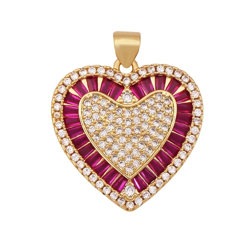Colourful Enamel Black Rose Shell CZ Paved Heart Charm Pendant,Jewelry Necklace Bracelet  Making Components Findings Supply S17