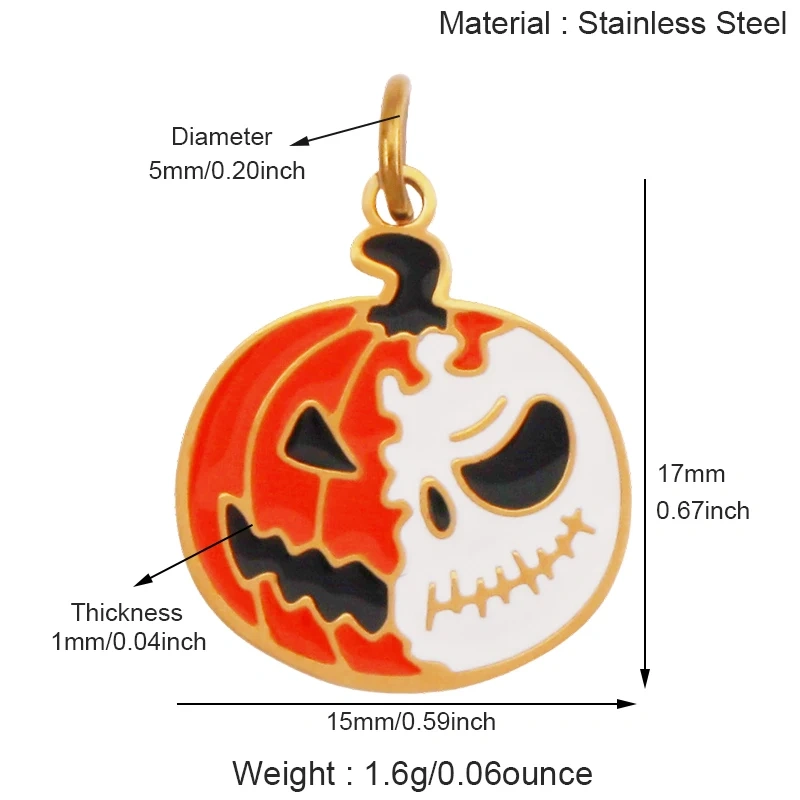 316 Stainless Steel  Christmas Tree Santa Snowman Pumpkin Stainless Steel Glitter Pendant Charm K42