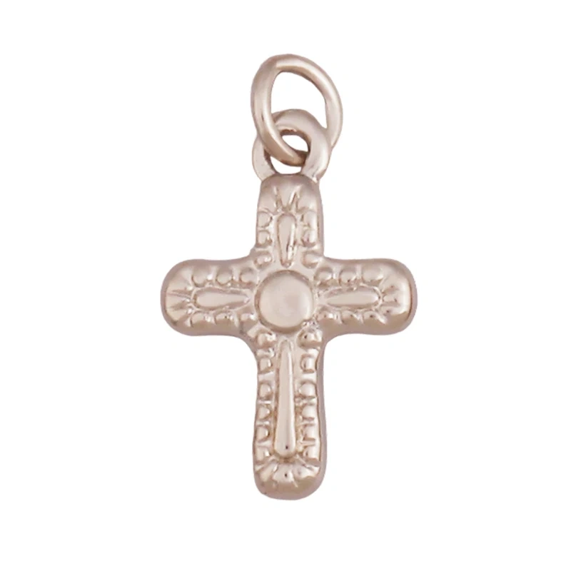 Super Mini Brass Cross Pendant K42 Mini Charm 18K Gold Plated Jewelry Accessory K42