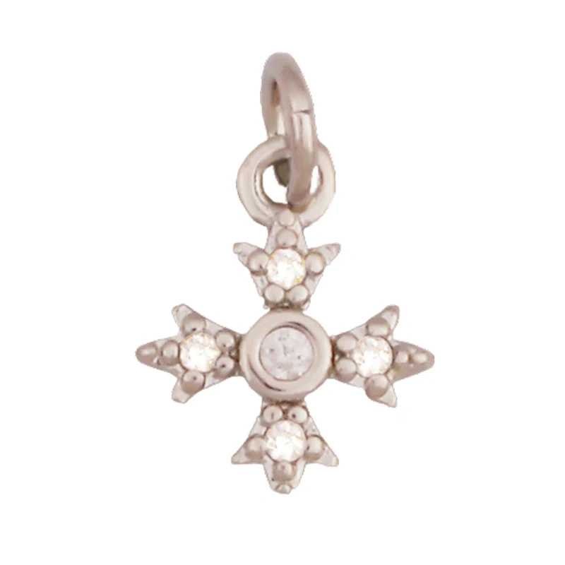 Super Mini Brass Cross Pendant K42 Mini Charm 18K Gold Plated Jewelry Accessory K42