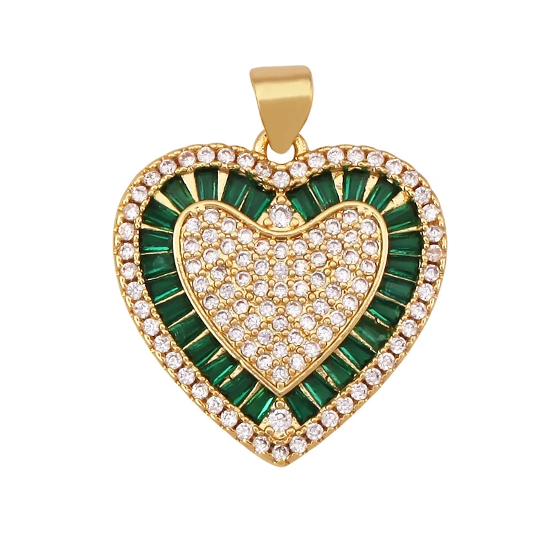 Colourful Enamel Black Rose Shell CZ Paved Heart Charm Pendant,Jewelry Necklace Bracelet  Making Components Findings Supply S17