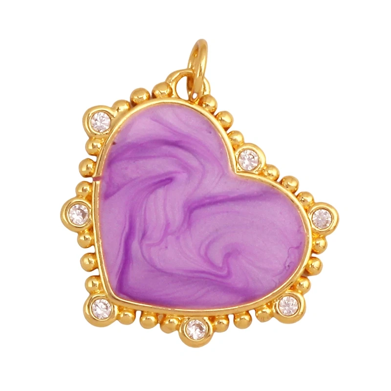 Colourful Enamel Black Rose Shell CZ Paved Heart Charm Pendant,Jewelry Necklace Bracelet  Making Components Findings Supply S17