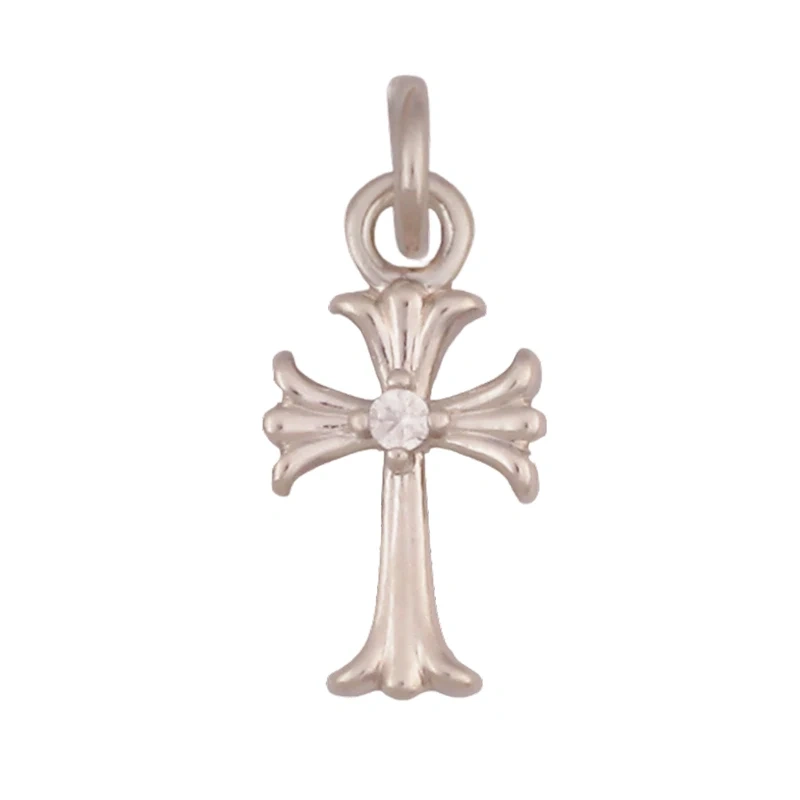 Super Mini Brass Cross Pendant K42 Mini Charm 18K Gold Plated Jewelry Accessory K42