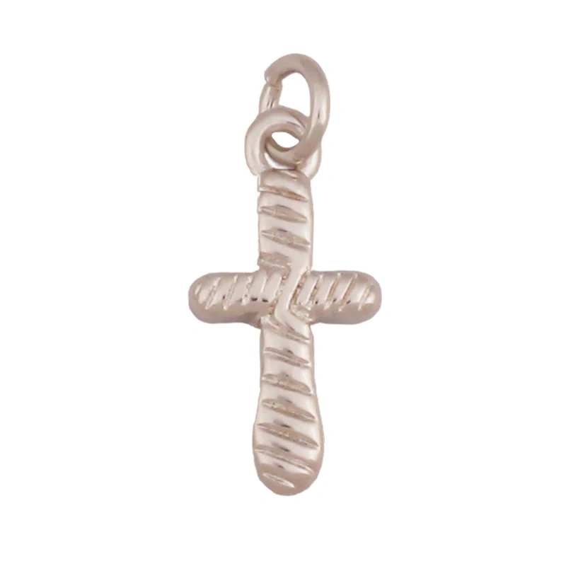 Super Mini Brass Cross Pendant K42 Mini Charm 18K Gold Plated Jewelry Accessory K42