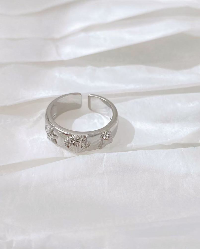 Hot-selling ocean series micro-pave design, simple and unique open ring, jewelry manufacturer wholesale.