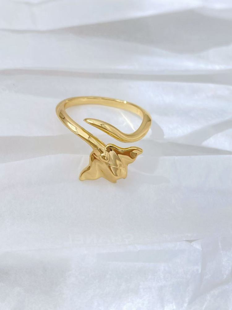 Hot-selling ocean series micro-pave design, simple and unique open ring, jewelry manufacturer wholesale.